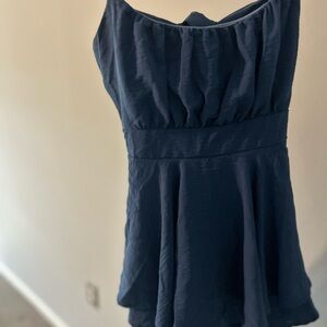 Windsor Deep Blue Backless Romper